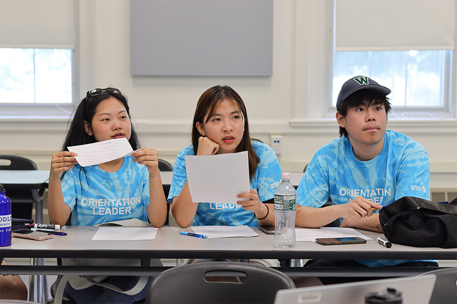 students at orientation