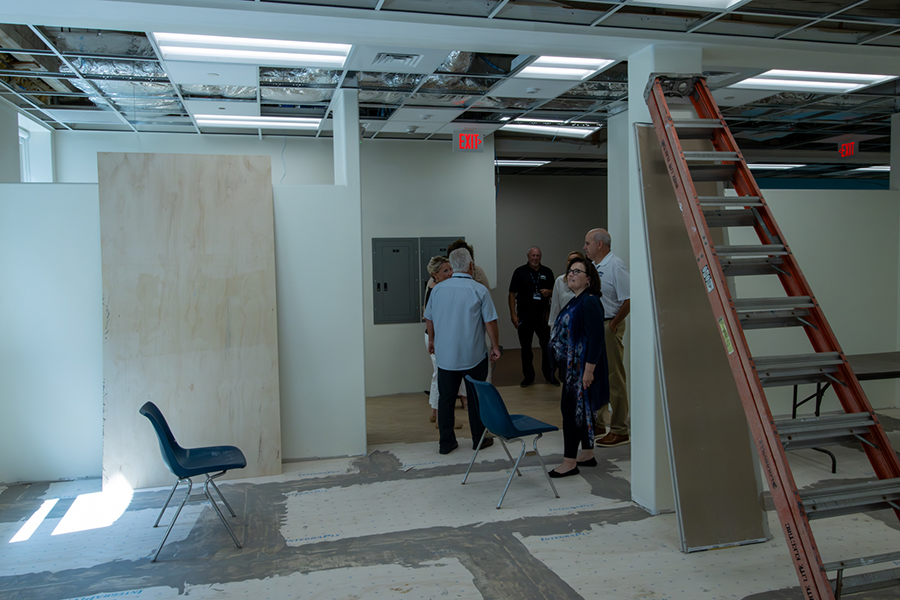 People visit MCC's sim and lab spaces during construction